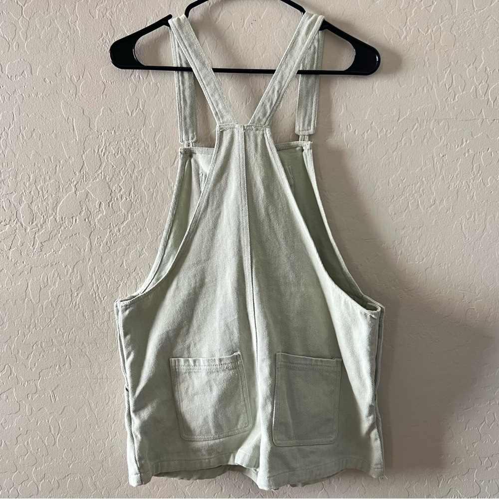 Roolee Mint Green Denim Short Overalls - Picture 5 of 5